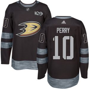 Herren Anaheim Ducks Eishockey Trikot Corey Perry #10 Schwarz 1917-2017 100th Anniversary